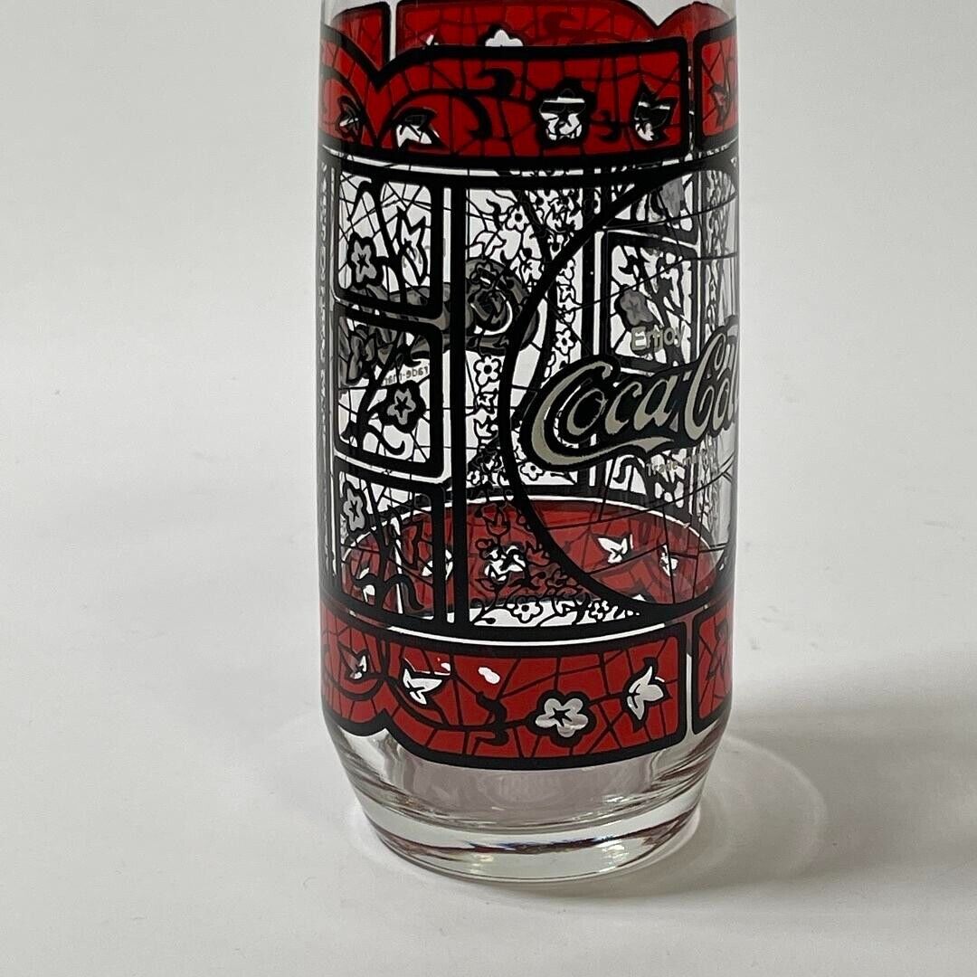 Vintage Coca-Cola Classic Advertising Tiffany Style Stained 16oz Drinking Glass