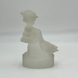 Vintage L. E. Smith Charming Girl Surrounded By Geese Clear Figurine Home Decor