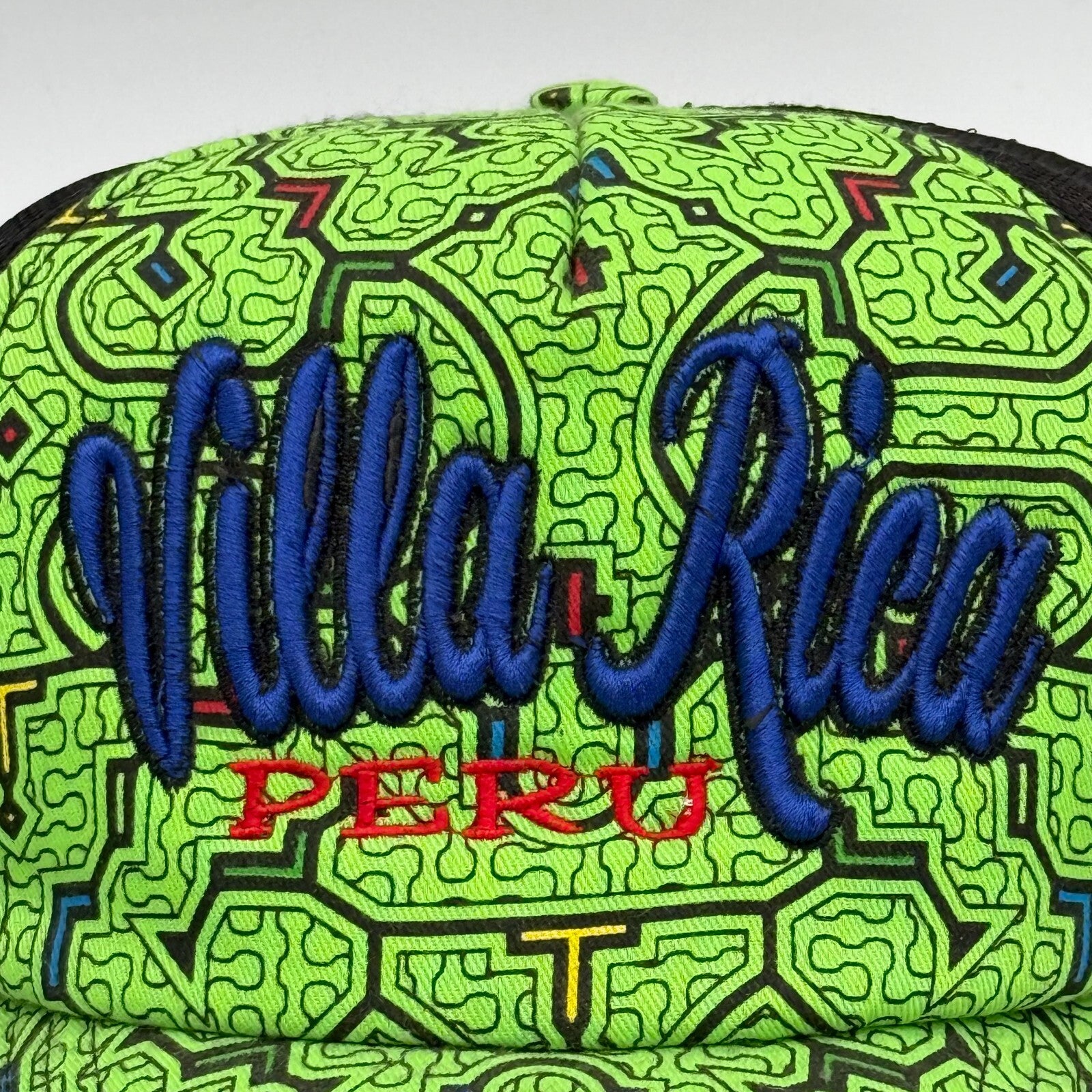 Lot of 3 Snapback Hats Truck Mesh Cap Green Red Travel Peru Blue Stone Callaway