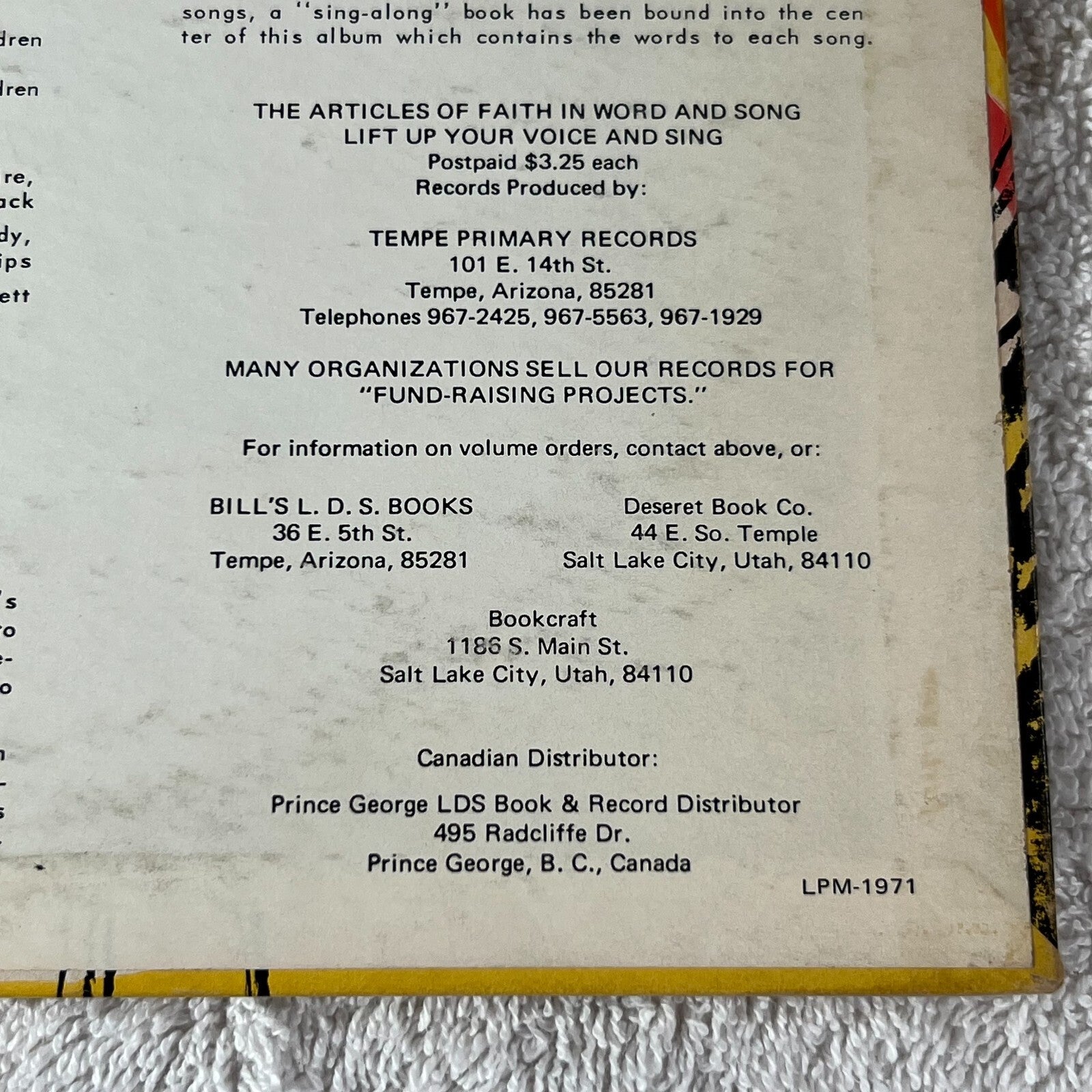 ARTICLES OF FAITH In Word and Song Jesus Christ of Latter Day Saints LP