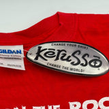 Kerusso Boys Crewneck Tshirt Printed Verse Mathew 7, 24-25 Christian Red Size M