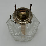 Vintage Lamplight Farms Horse & Buggy Oil Lamp Hexagon Pressed Glass
