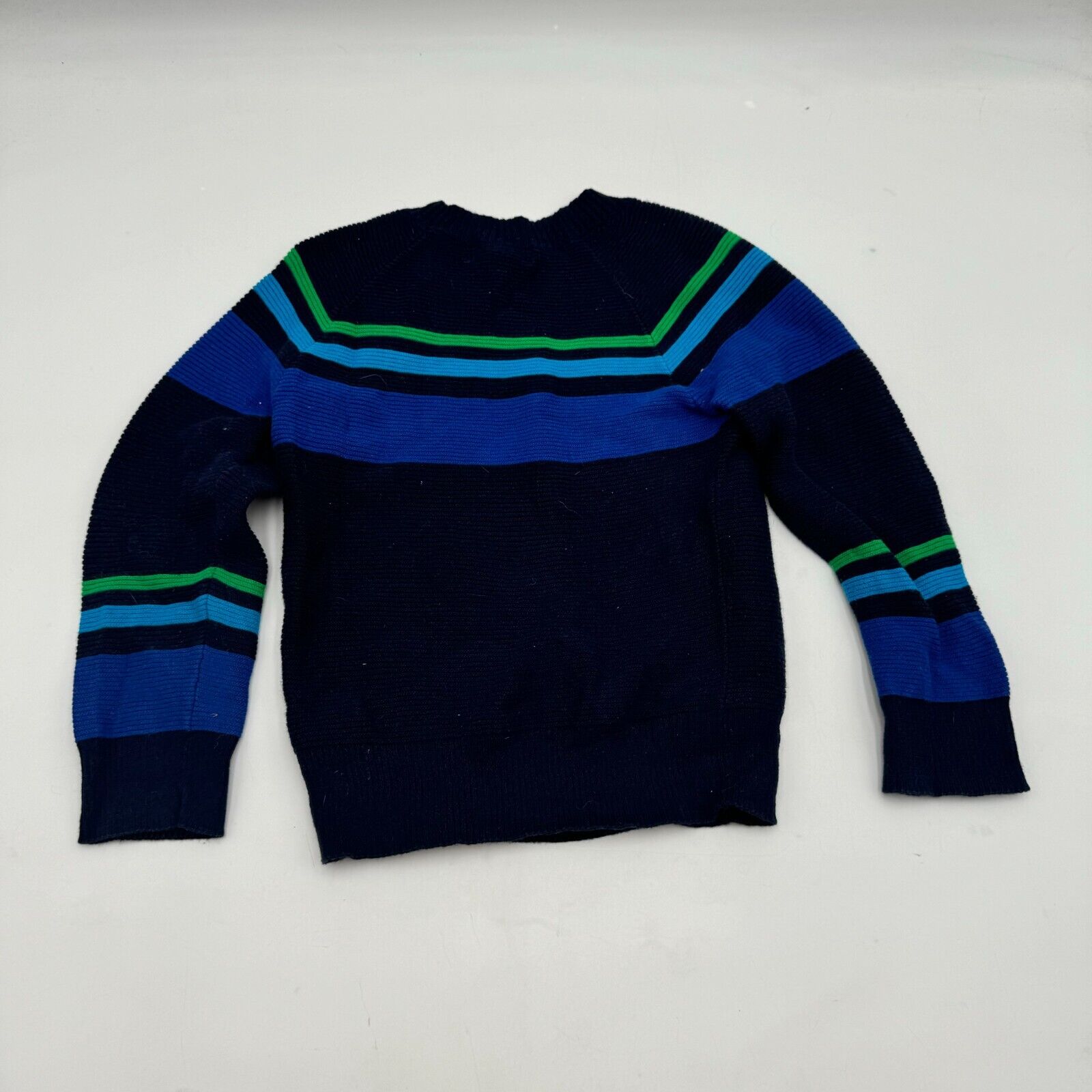 2 Long Sleeve Sweaters H&M Brown Tan Stripes Tucker Blue Green Toddler Size 3T