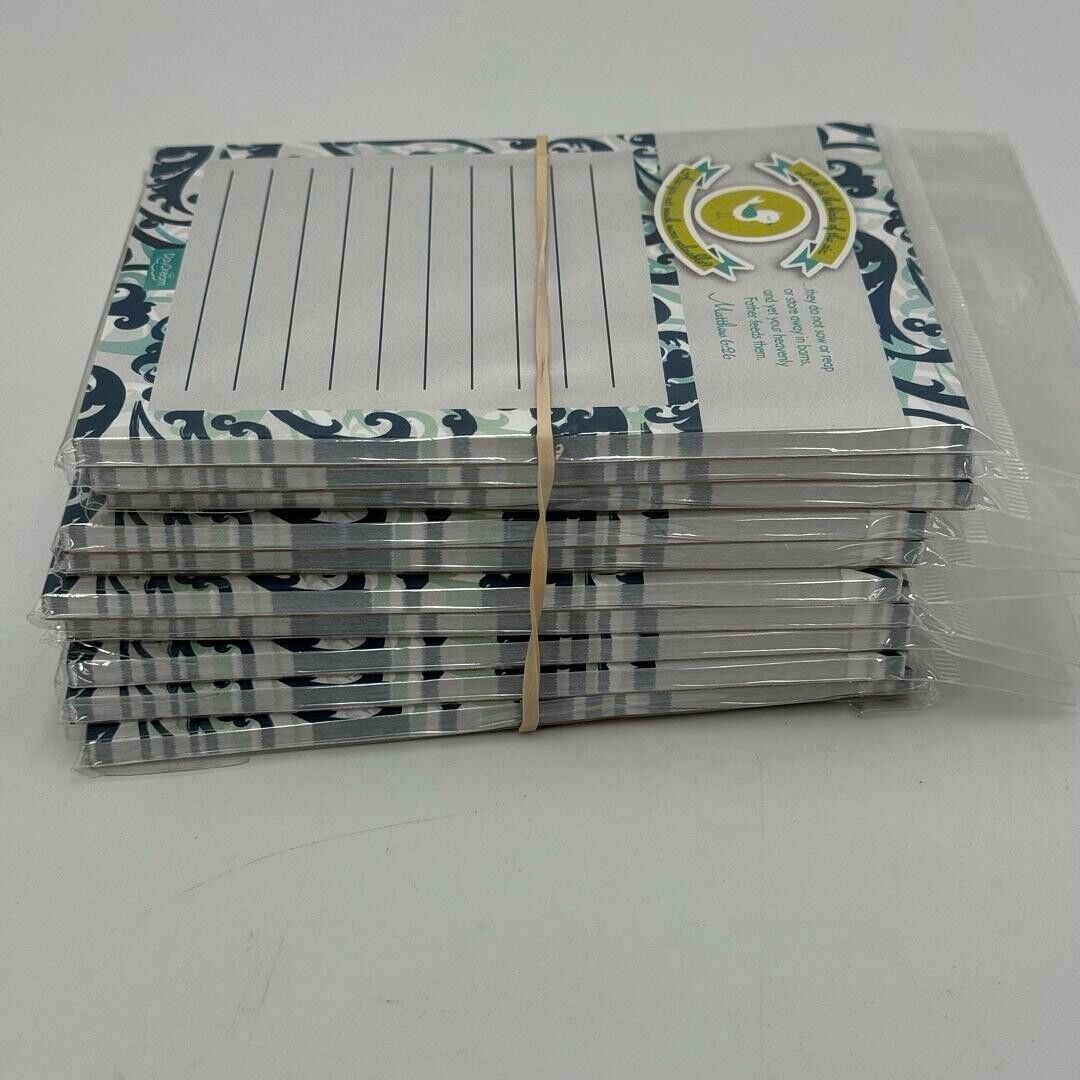 Dream Notes 10 Pack Christian Bible Verse Printed 4x5 Blue Notepads Easy Tear
