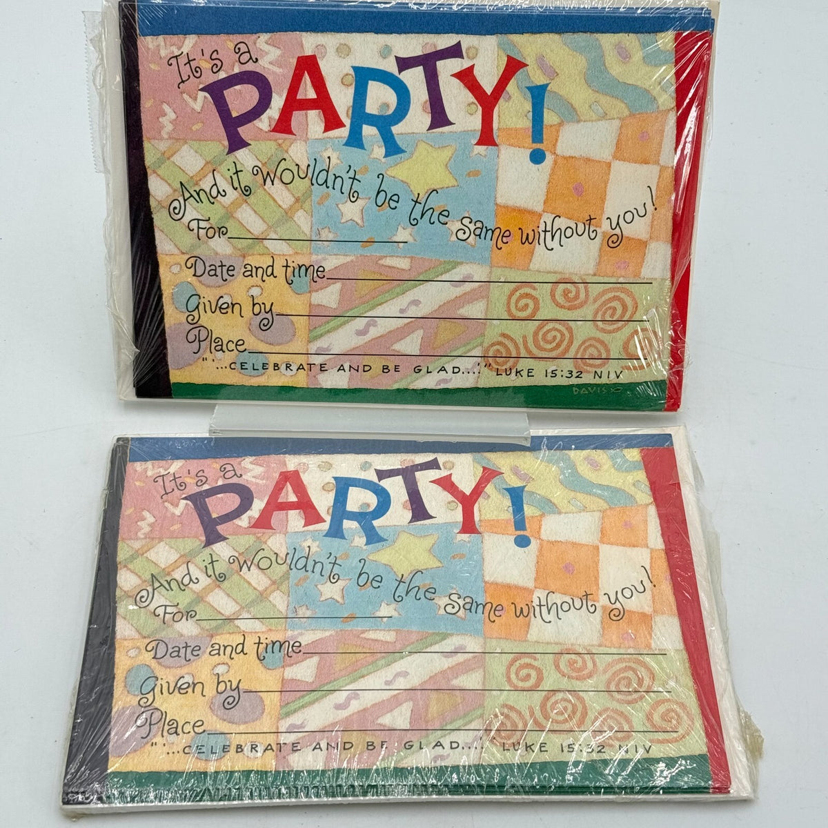 16 Party Invitations Card & Envelopes Birthday Celebration Scripture 5x7