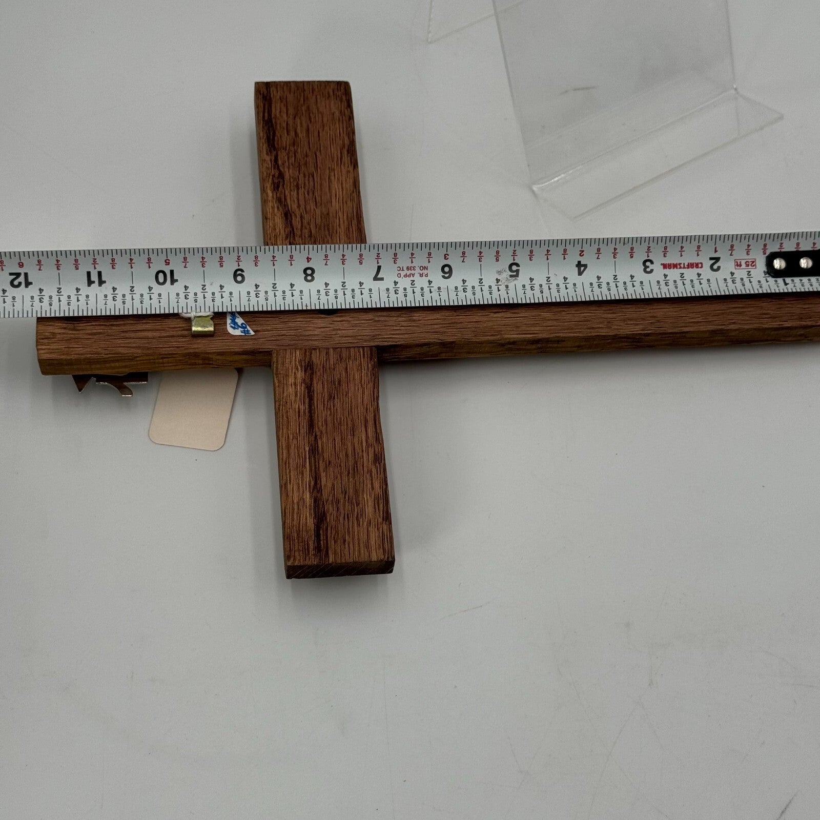 Christian Wall Decor 12x8in Wood Cross W/ Metal Graduation Pin Hanging Nail Hook
