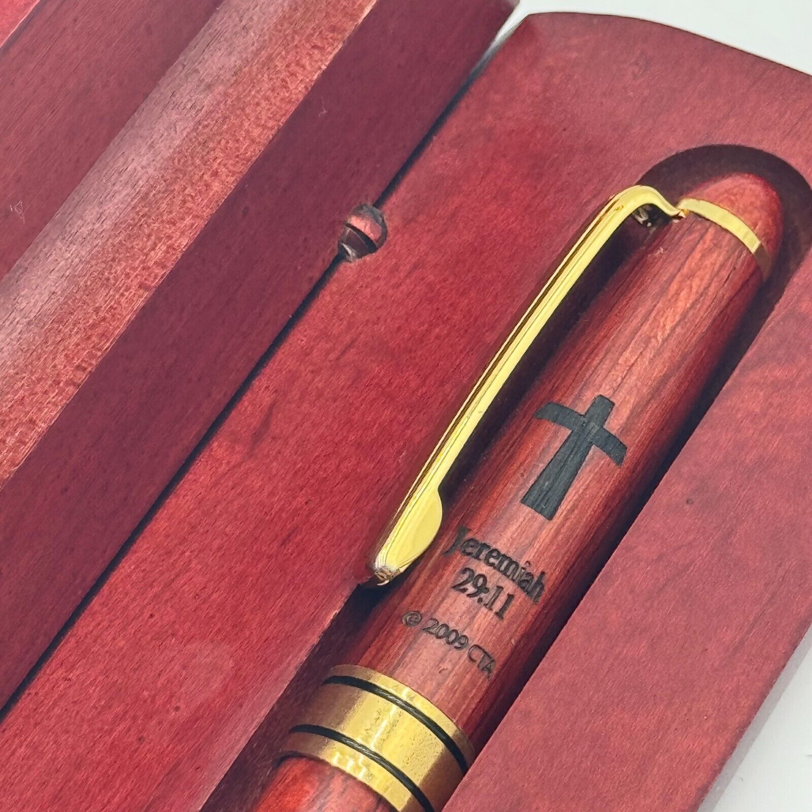 Solid Wood Cherry Case Decorative Fancy Matching Pen Graduation Gift New