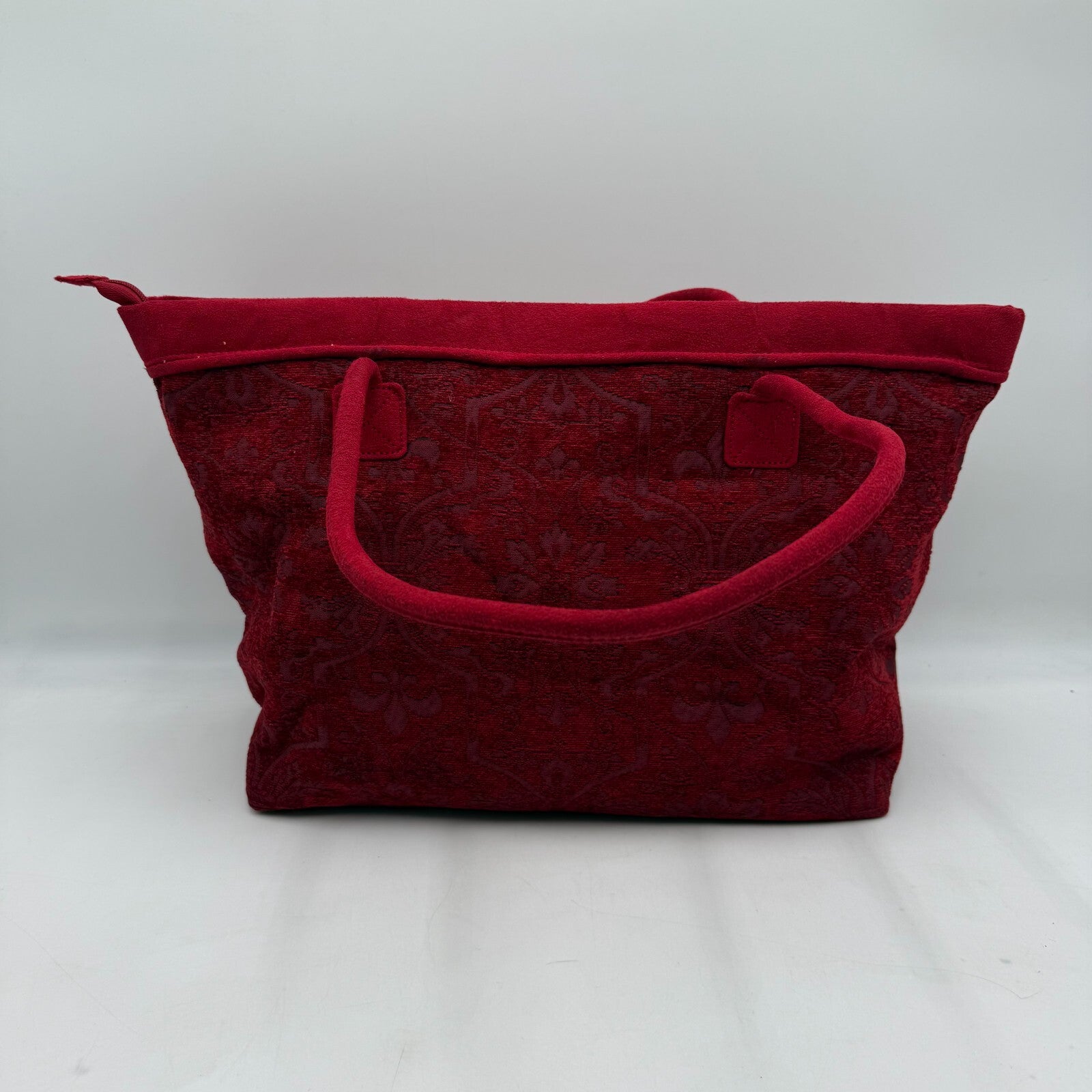 Isabella’s Journey Red Buckingham Patterned Shoulder Bag With Cross Charm Medium