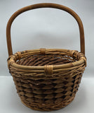 Lot of 2 Vintage Handwoven Wood Baskets
