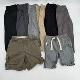 Lot of 8 Boy’s Pants & Shorts Cargo Stretch Jeans Sweats Grey Black Carter 2T