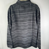 Basix Of America Mens Quater Zip Pullover Striped Jacket Gray Active Size XL