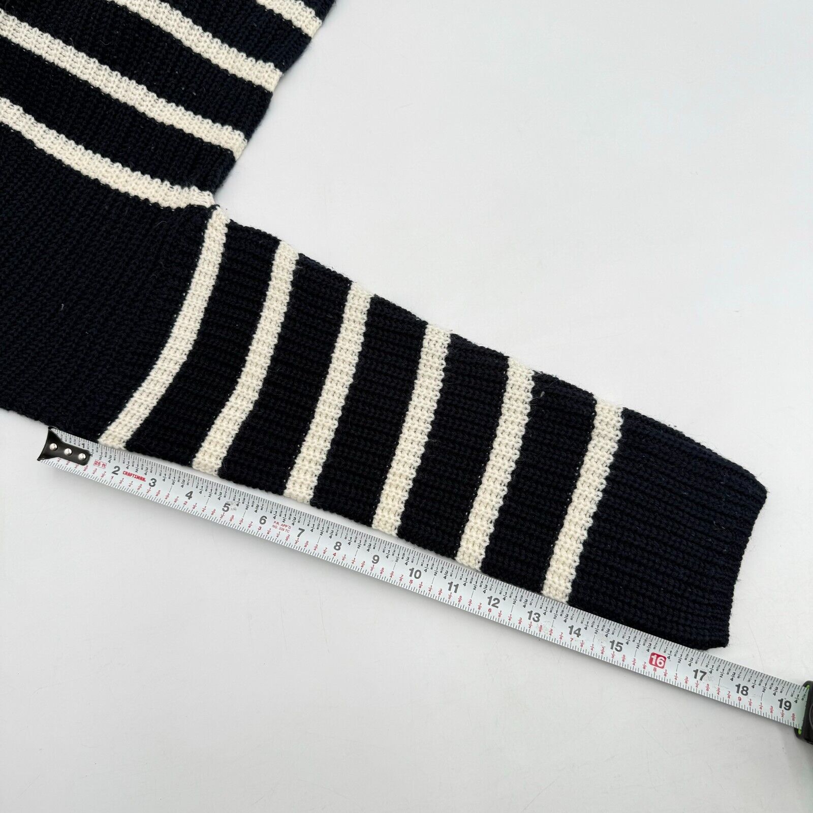 Brave Soul London Womens Vneck Knit Pullover Striped Sweater Navy Blue Size M