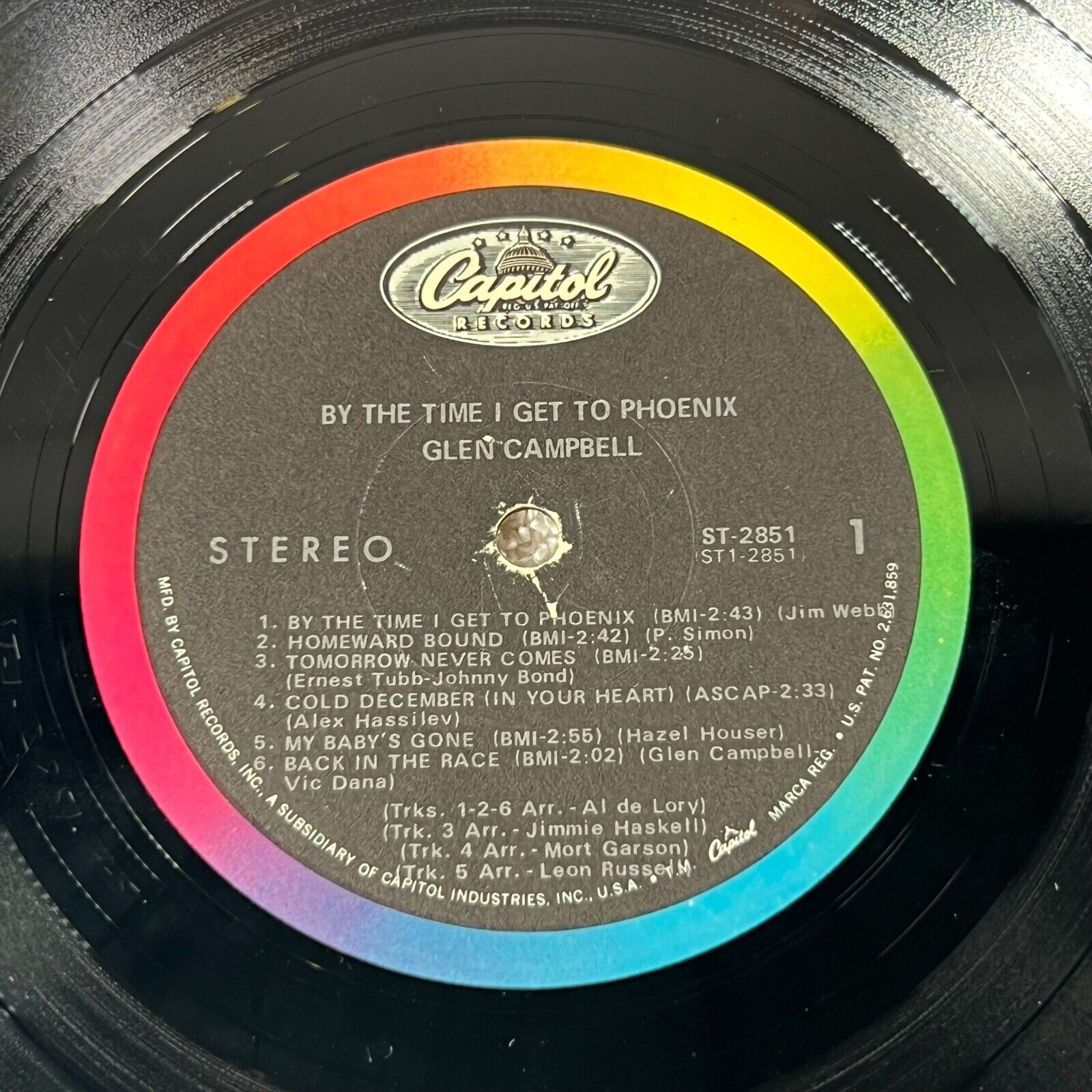 Glen Campbell – By The Time I Get To PhoeniX Vinyl LP Capitol Records – T 2851