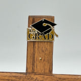 Christian Wall Decor 12x8in Wood Cross W/ Metal Graduation Pin Hanging Nail Hook