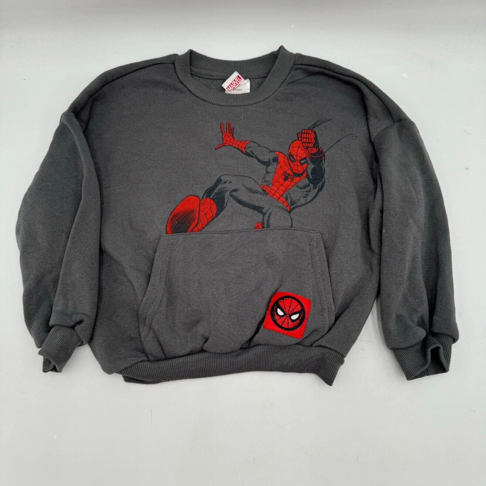 Lot of 4 Kids Long Sleeve Shirt Sweater Hoodie Brown Grey Red Marvel Size 4T