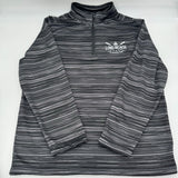 Basix Of America Mens Quater Zip Pullover Striped Jacket Gray Active Size XL