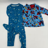 Lot of 2 Toddler Pajamas Disney Marvel Spider Man Shirt Moon Stars Blue FullZip