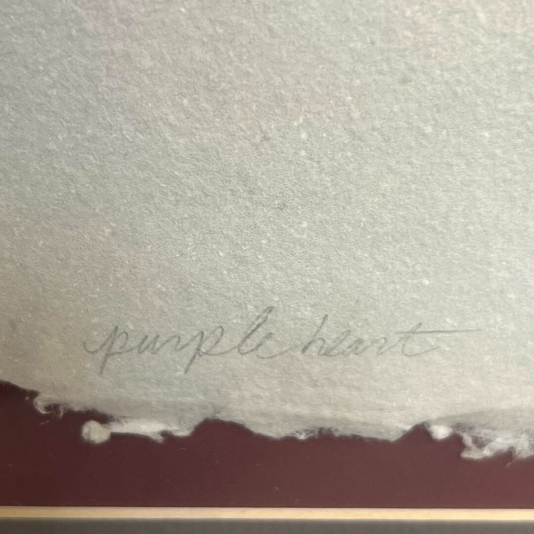 Christine Tarpey "Purple Heart" Signed & Numbered 90/100 Handmade Framed Art ~24