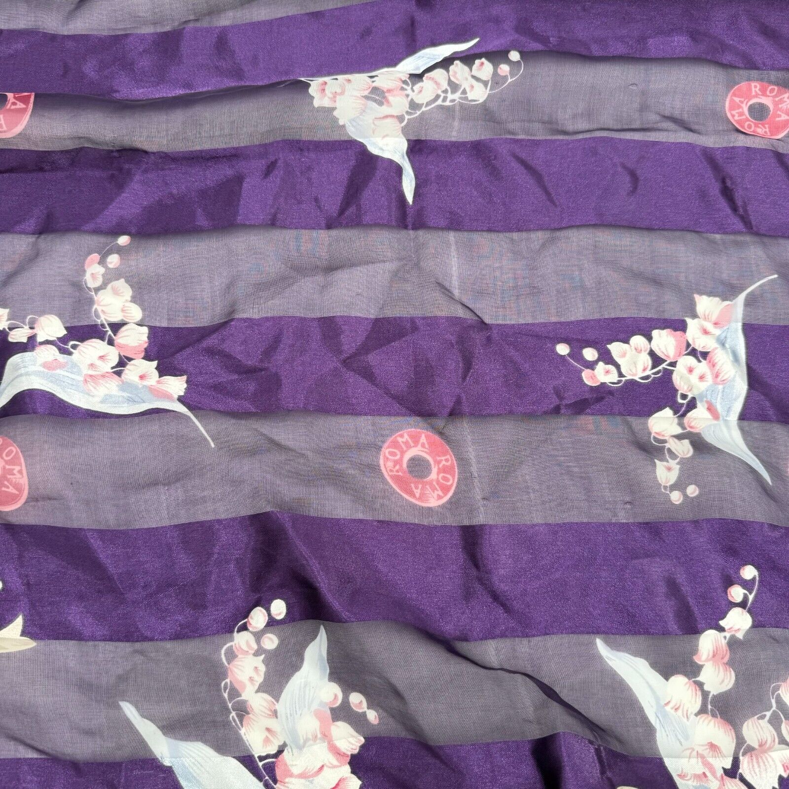 Lot of 2 Pashmina Scarves Large 42x90in Small Square 38in Colorful Floral Purple