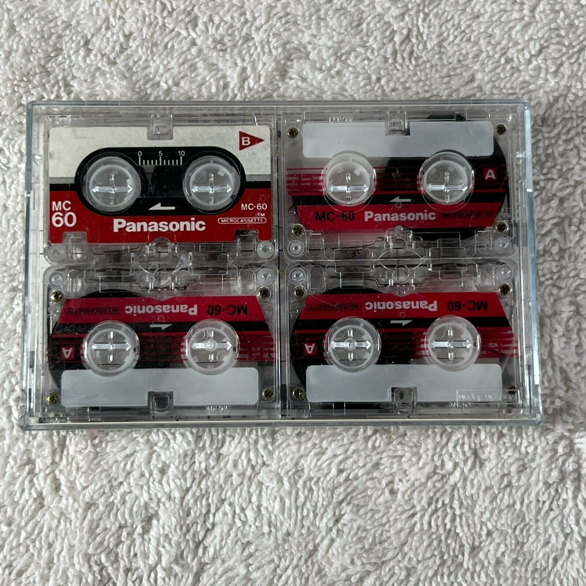 Panasonic 4 Pack Microcassette Tape MC60 - 3 New Blank
