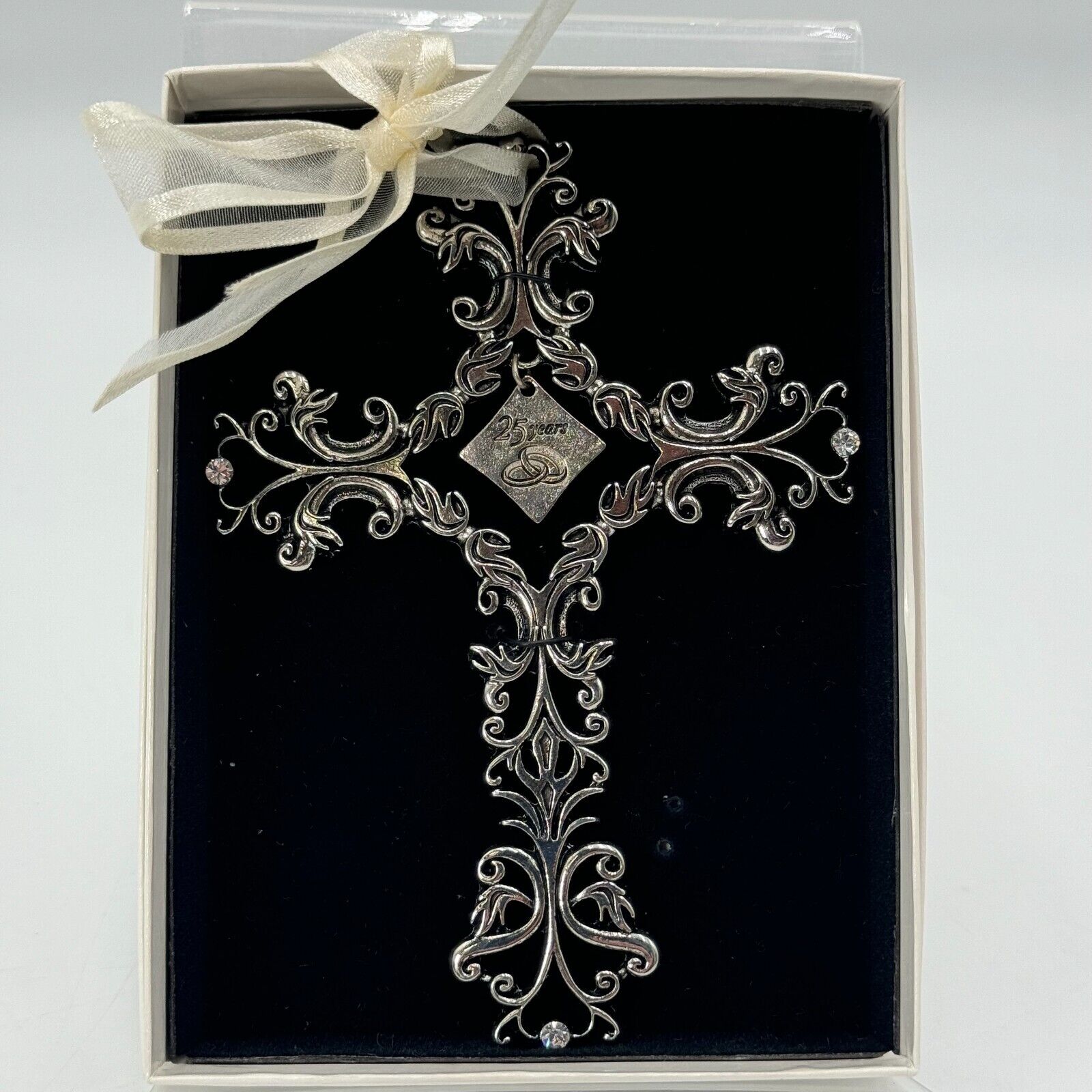 25 Years Silver Anniversary Celebration Gift Set Decor Cards Cross Heart New