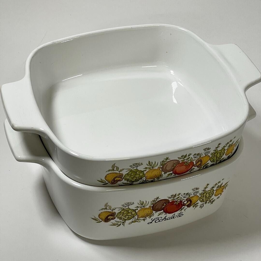 Vintage Corning Ware Spice of Life "L'Echalote" Casserole Dish Lidless RARE