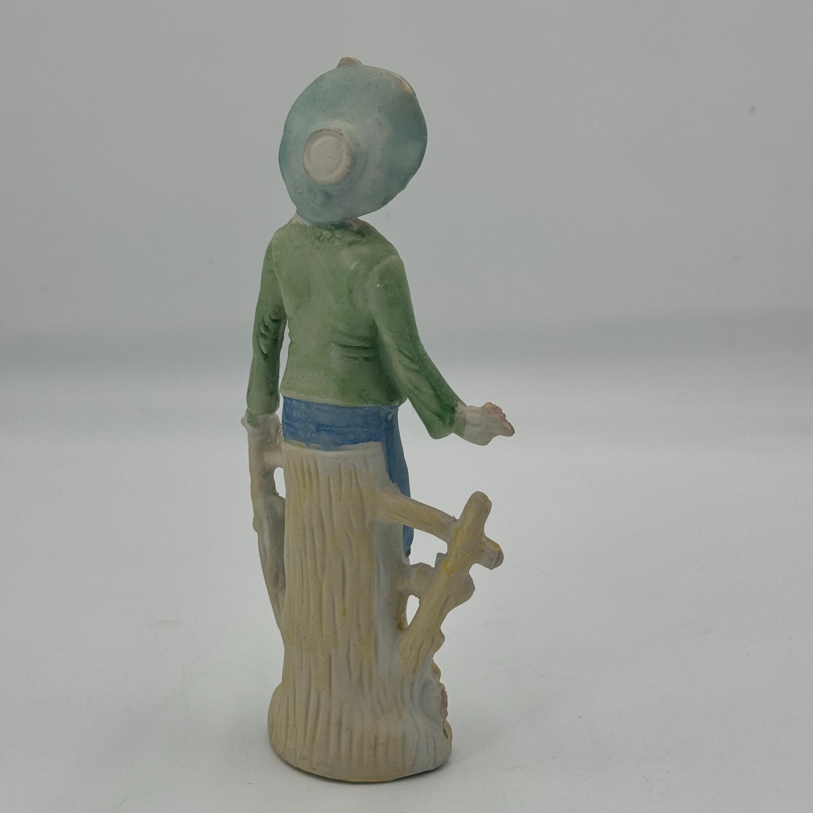 Vintage Occupied Japan Pastoral Fence Roses Hand Painted Bisque Andrea Figurine