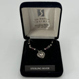 Bob Siemon Designs 18 in Chain Silver Necklace With Studded Heart Cross Pendant