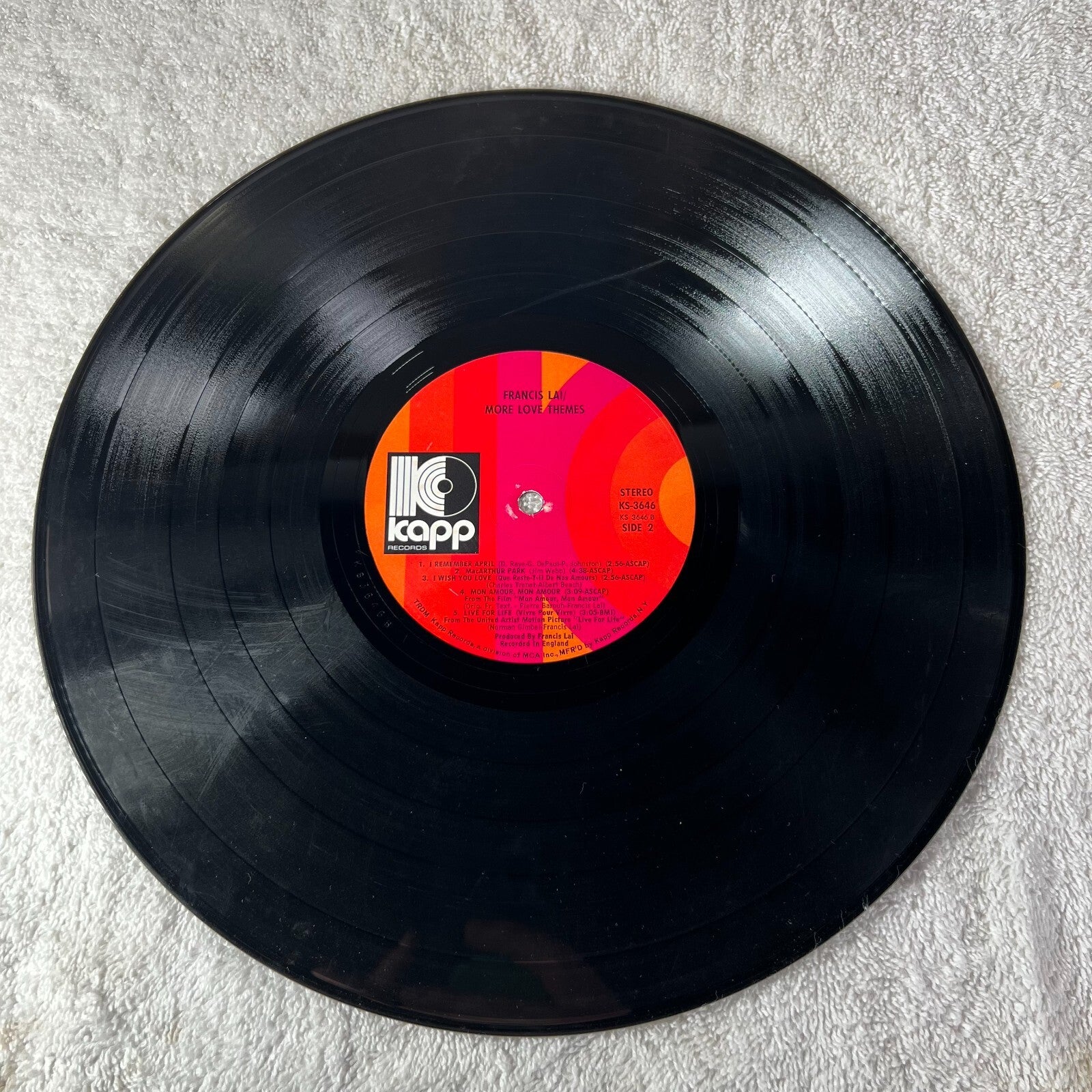 Francis Lai – More Love Themes Vinyl LP US 1971 Kapp Records KS 3646 JAZZ POP