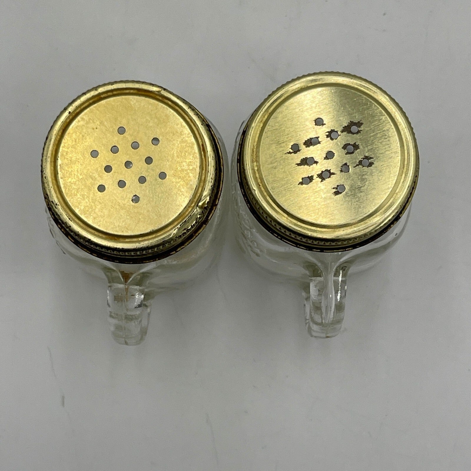 Vintage Golden Harvest Mason Jar Salt & Pepper Shakers With Metal Lids