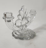 Vintage Heisey Clear Glass Crystolite Pattern Double Light Candle Holder