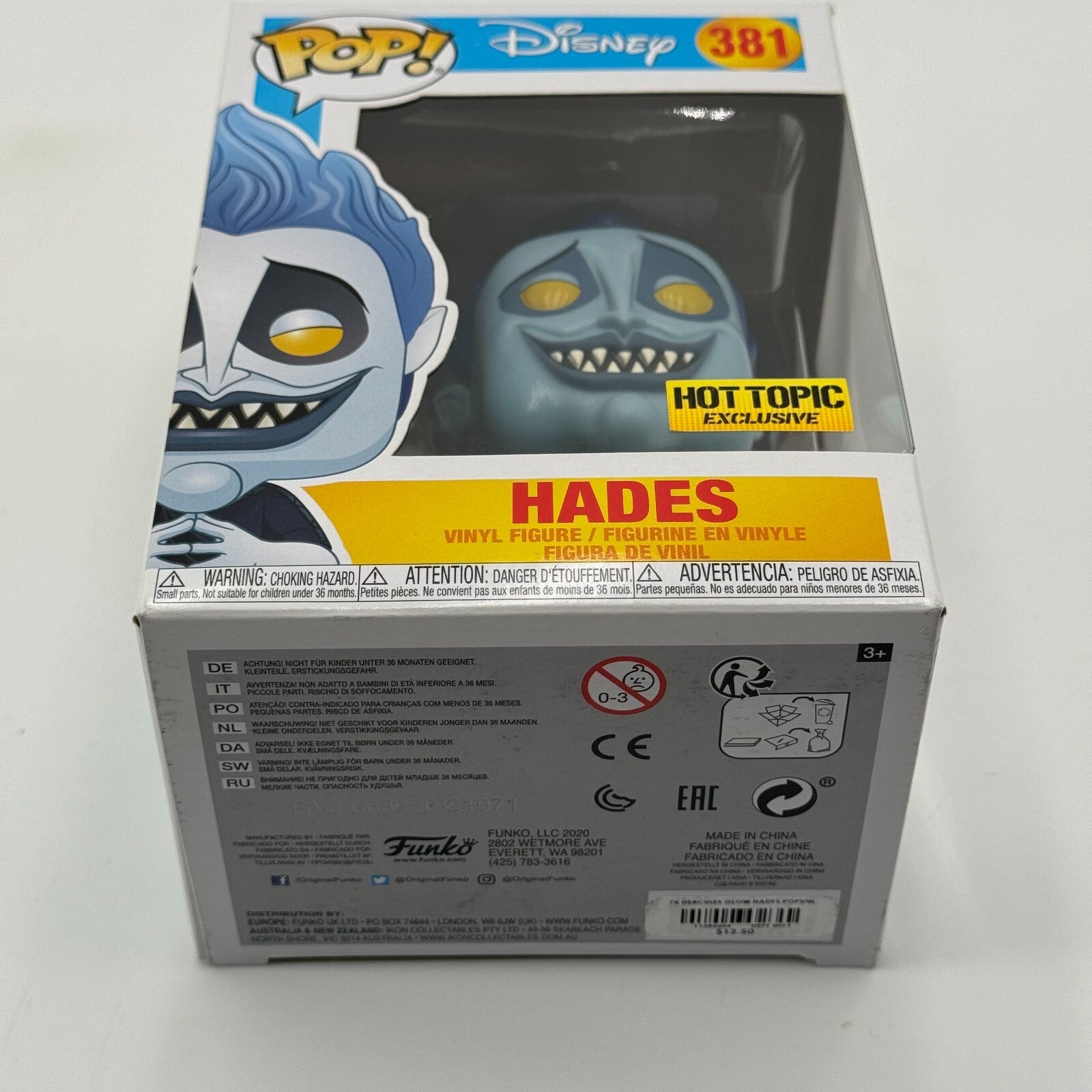 Funko Pop! Disney #381: Hades (Glow) Hot Topic Exclusive Vaulted Vinyl Figure NW