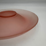 Vintage MCM Grandma Frosted Pink Depression Glass Rolled Edge 12" Console Bowl