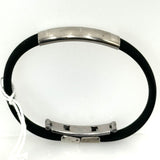 4pk Milagros Insperational Jewelry Black Rubber Stainless Steel Bracelet NWT