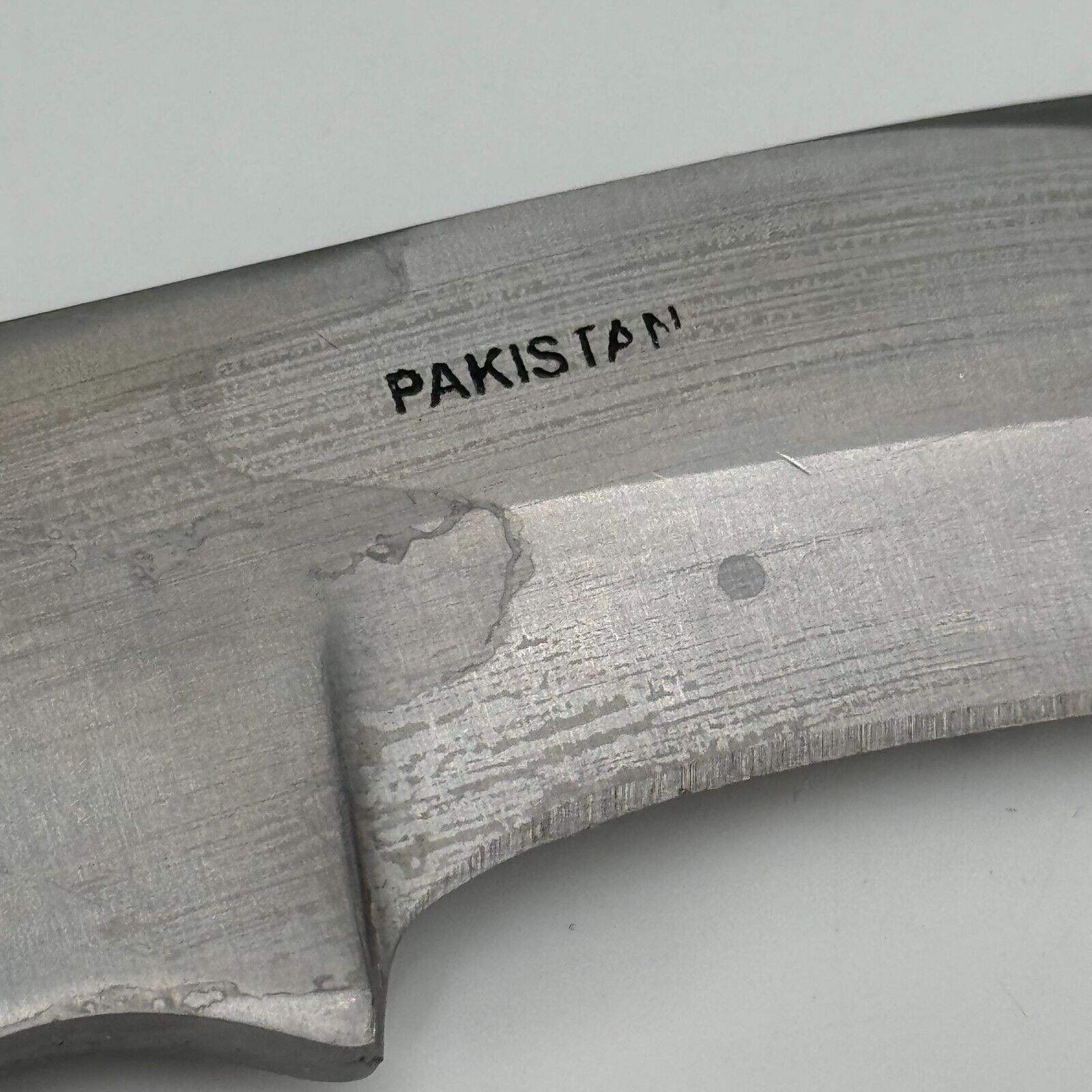 Pakistan Stainless Steel 6in Curved Fixed Blade Hunting Knike Eagle Carved Blue