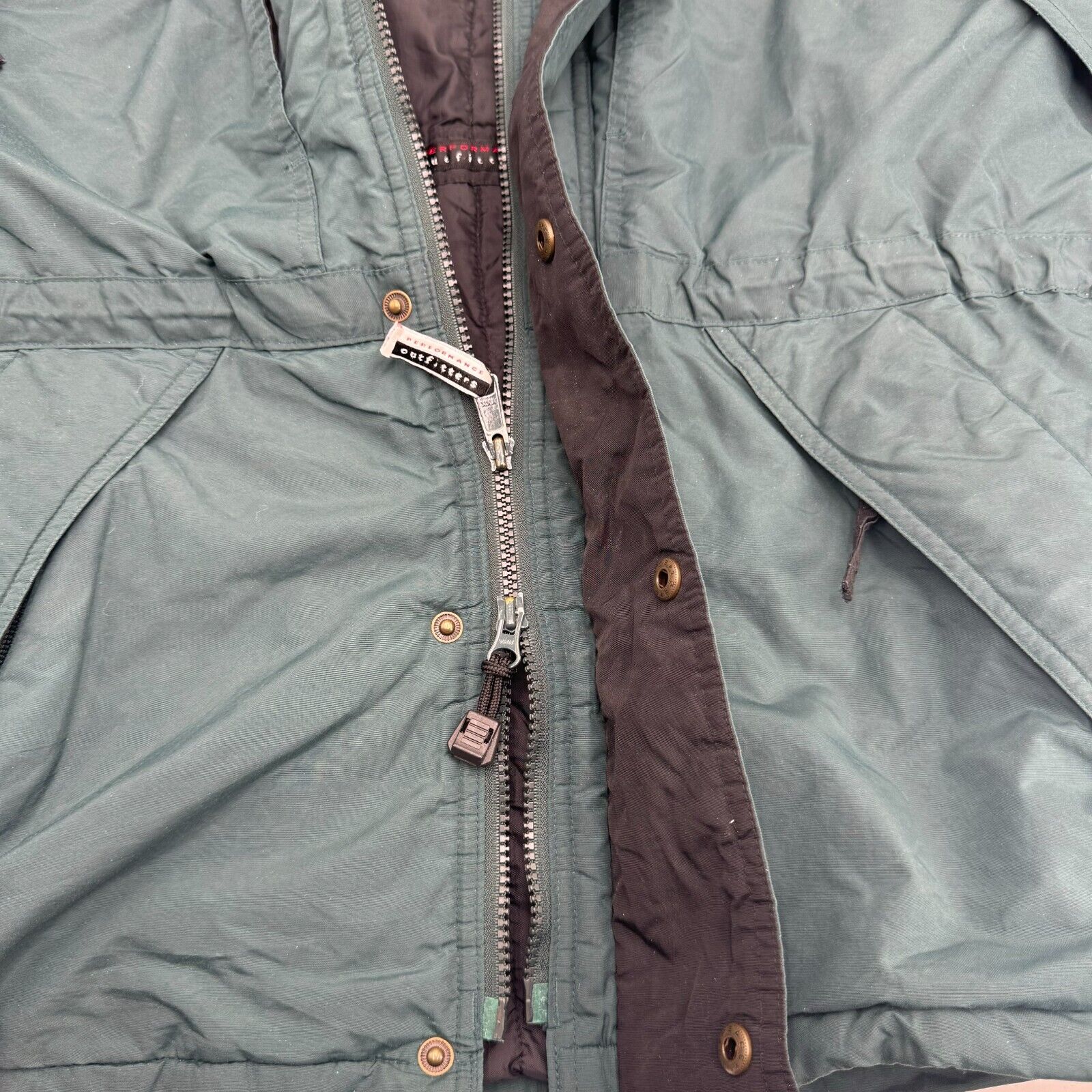 Performance Outfitters Winter Coat Warm Insulated Liner Green Black Adult Size S