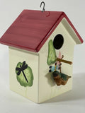 Hand-Painted Beautiful 9x7 in Ceramic Bird Feeder with Hanging Chain