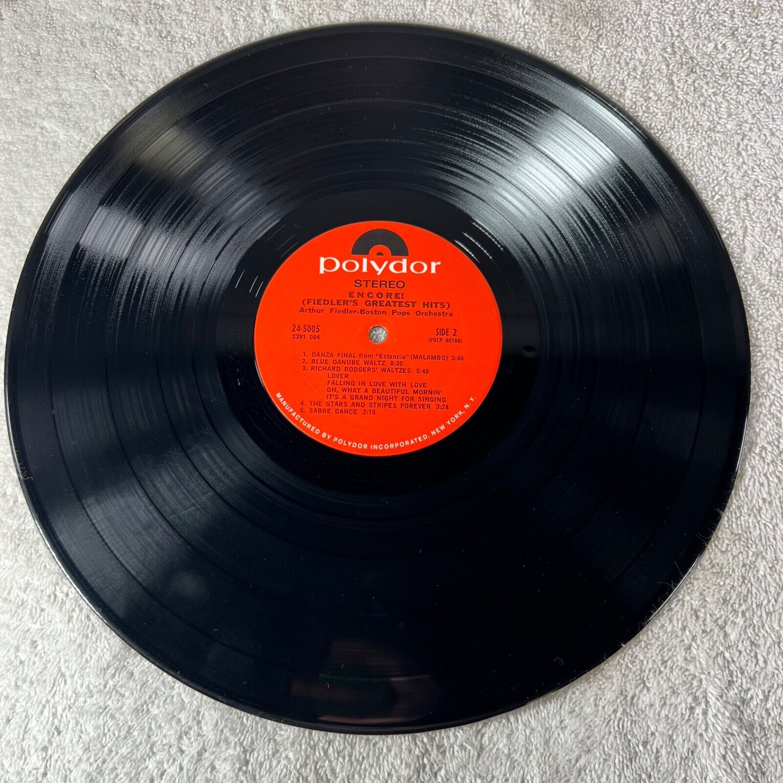 Encore - Fiedler's Greatest Hits Vinyl LP US 1971 Polydor – 24-5005 POP ROMANTIC