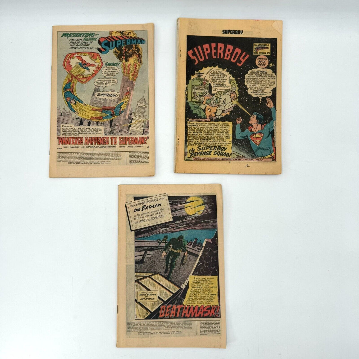 3 DC Comics Super Boy #94 1962 Superman Action Batman Deathmask 1973 - No Covers