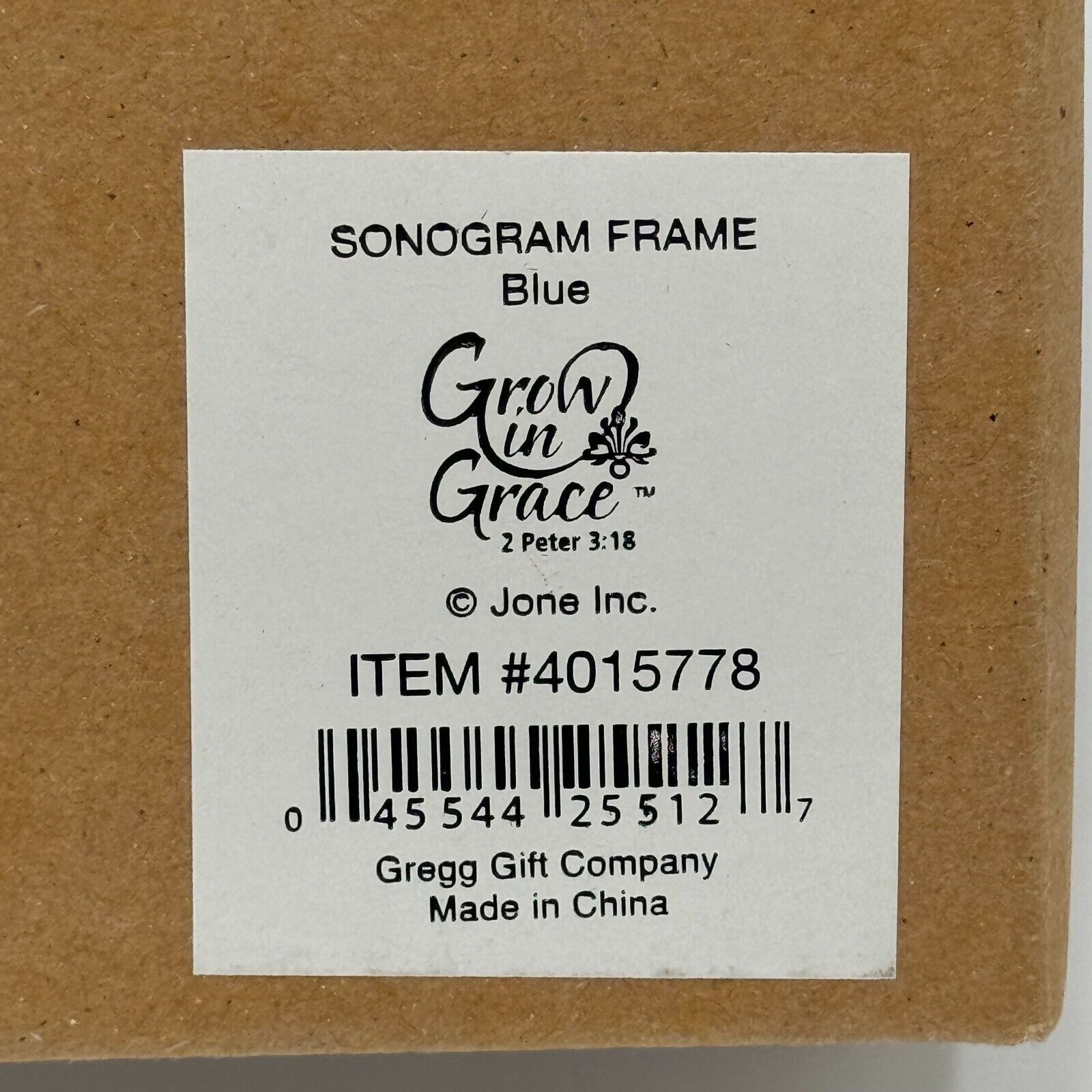 Russ Ceramic Sonogram Frame Blue Grow in Grace Baby Pictures Wall Hang/Stand NIB