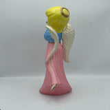 Atlantic Mold Blue 12” Pink Christmas Angel Playing Flute Blonde