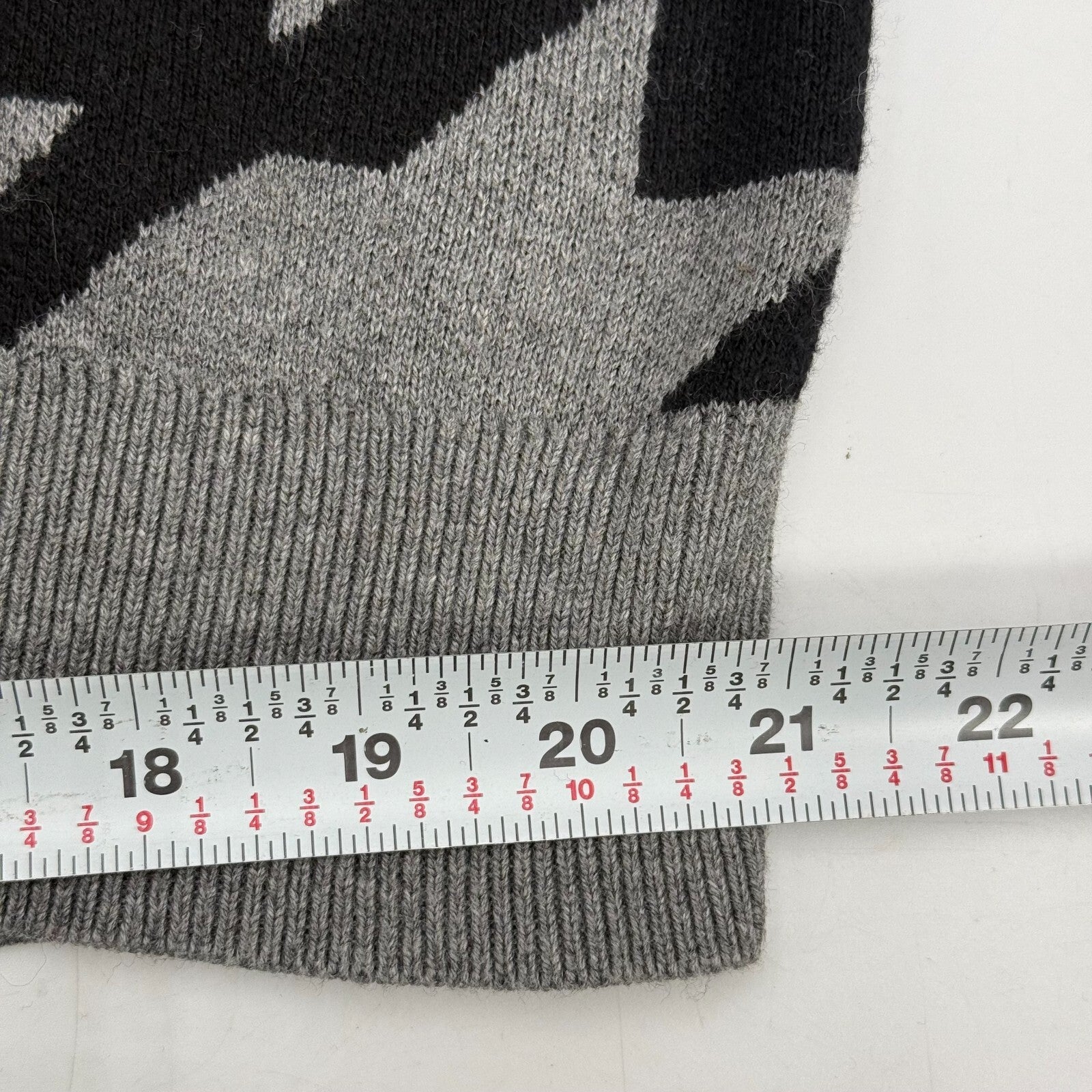 Ann Taylor Factory Womens Gray Cuffed Houndstooth Turtleneck Sweater Size XL