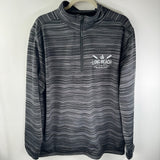 Basix Of America Mens Quater Zip Pullover Striped Jacket Gray Active Size XL