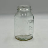 Vintage Mason Star Jar Clear Glass Quart 1970’s Mold #10