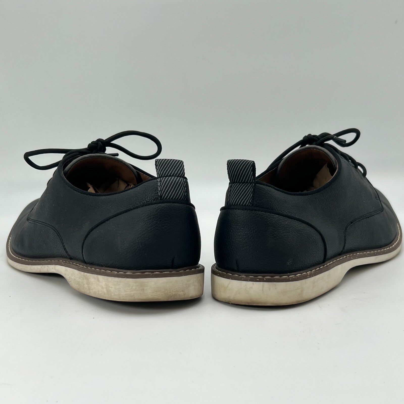 Parker & Sky Mens Black Leather Shoes Lace Up Oxford Shoes Size 12 NEW