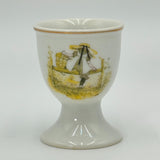 Vintage Gilded Gold Rimmed Porcelain Holly Hobbie Sitting Painted Egg Cup 2.5”