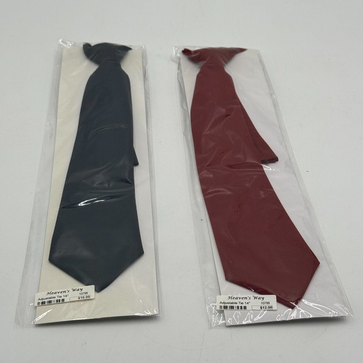 2-pack 14-inch Adjustable Ties Red Navy Blue Easy Hook Classic Dress Tie Sealed