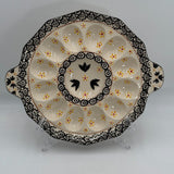Temptations By Tara Hand Painted Ceramic Elegant Floral Bowl With Egg Platter