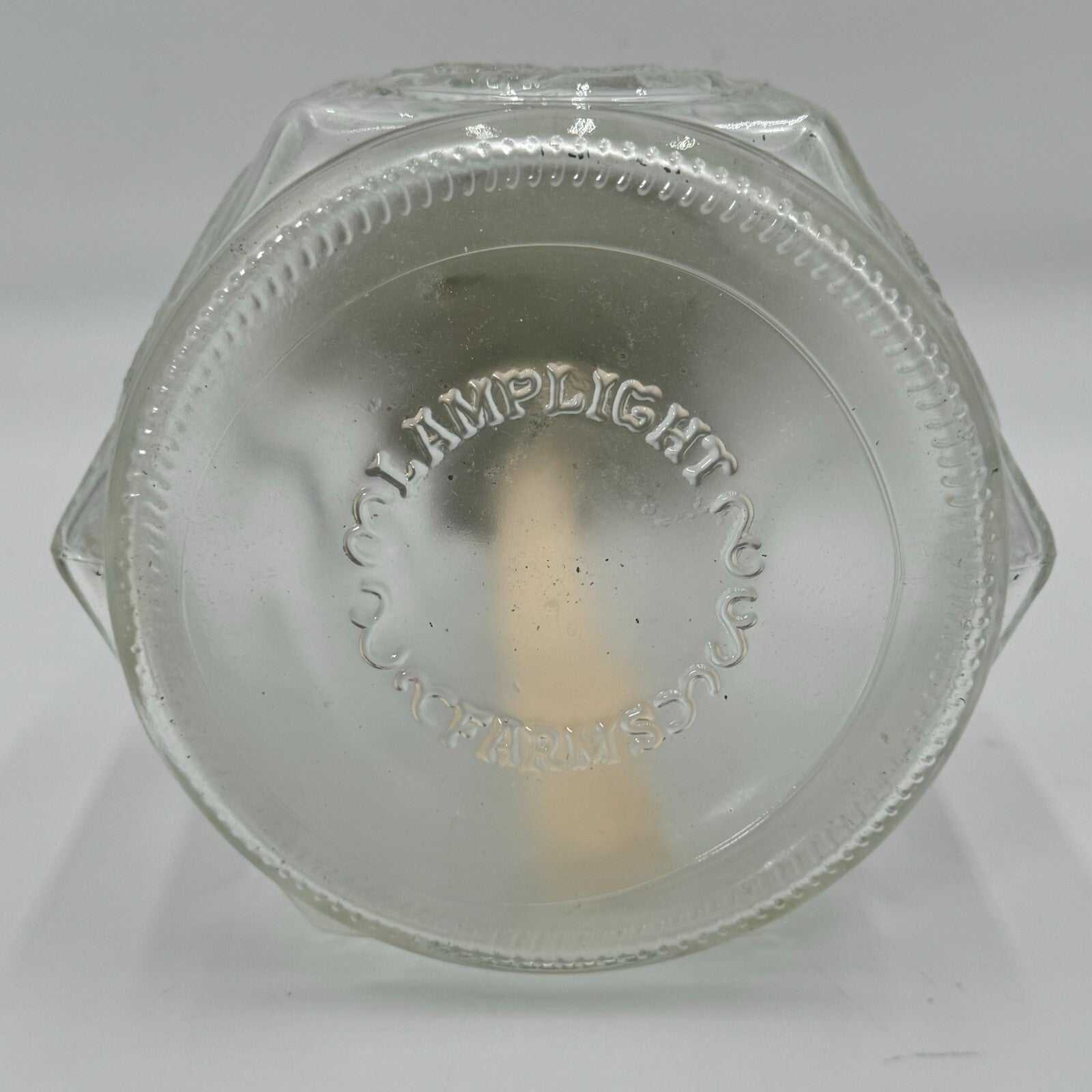 Vintage Lamplight Farms Horse & Buggy Oil Lamp Hexagon Pressed Glass