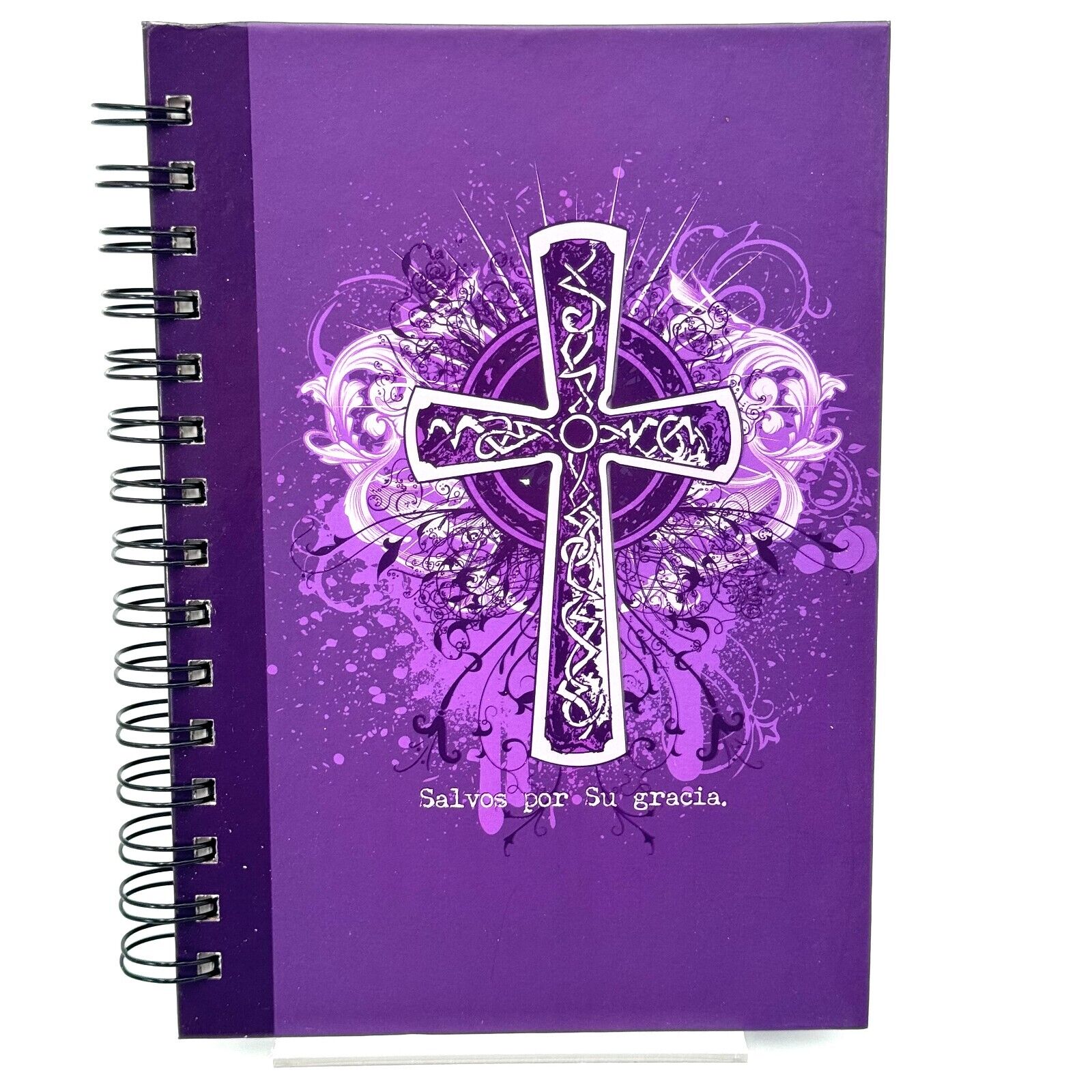 Christian Art Gifts 6x9 Spanish Notepad Journal Notebook Blank Page Notes Purple